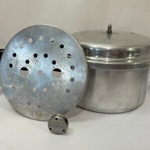 Mirro Matic Aluminum Pressure Cooker 394M 4 Quart Complete Rack Jiggler Weight